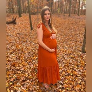 Orange Abercrombie maxi dress, size M